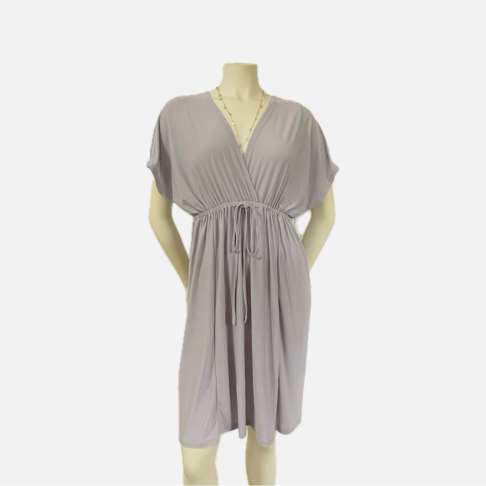 Gray Kimono Sleeve Mini Dress